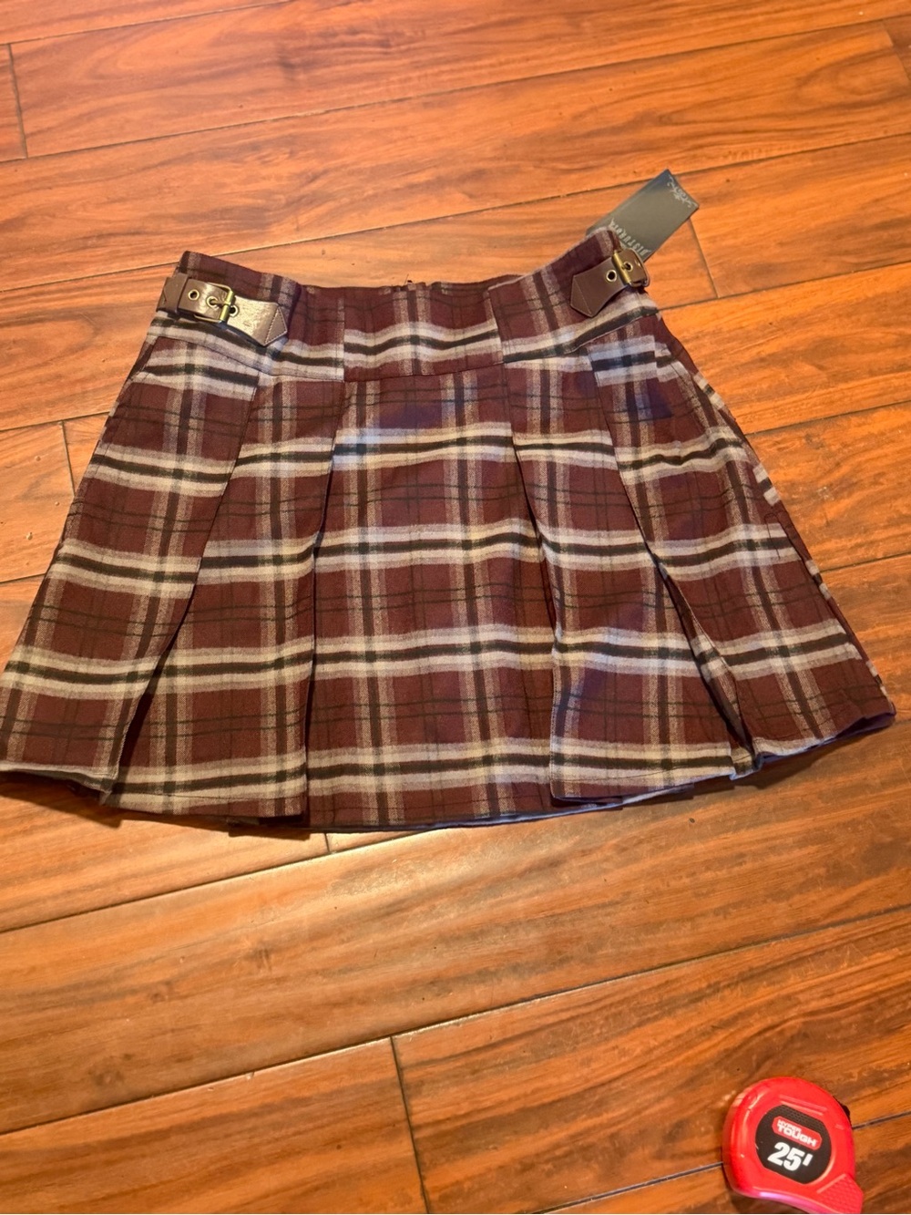 Disturbia burgundy and brown skirt women’s sizes 10 - Picture 3 of 11